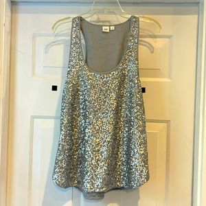 Gap - Silver Sequin Top - Size Medium